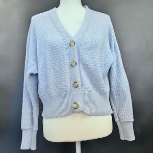 Sky blue cardigan. Gently Used. Size M.
